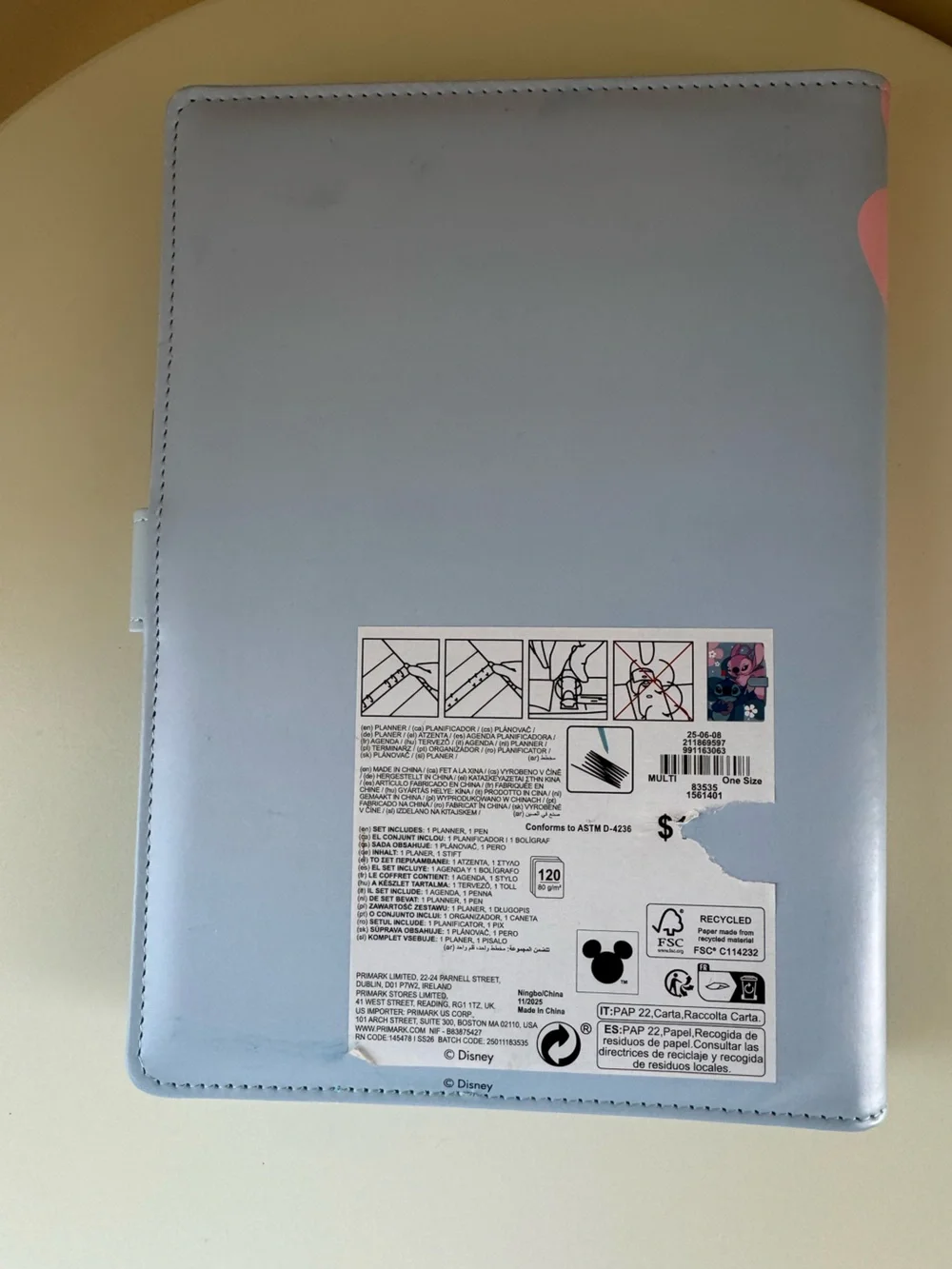 Disney Primark Stitch and Angel Notebook Binder
